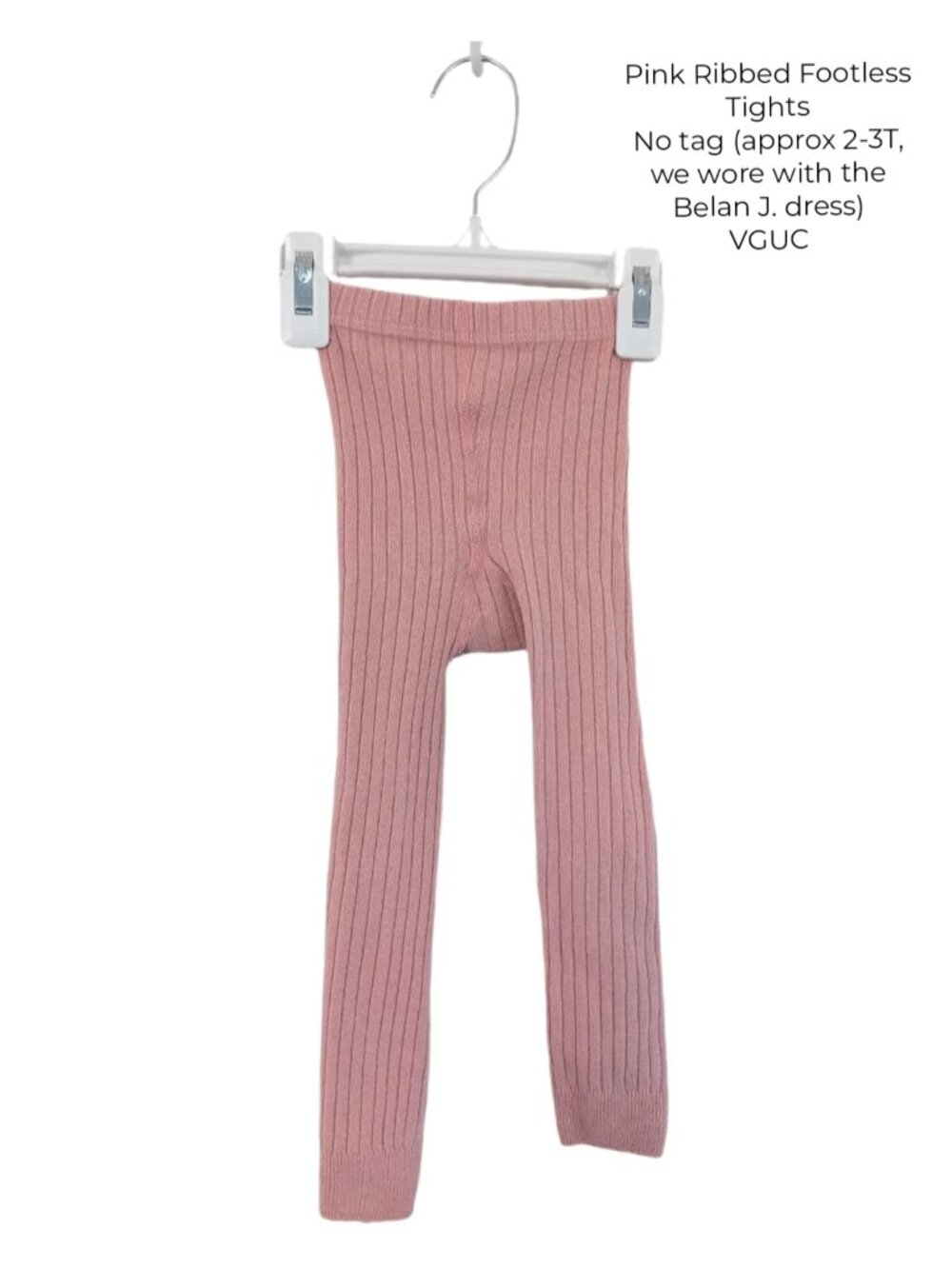 Pink Ribbed Footless Tights 2T 3T Girls Small Shop